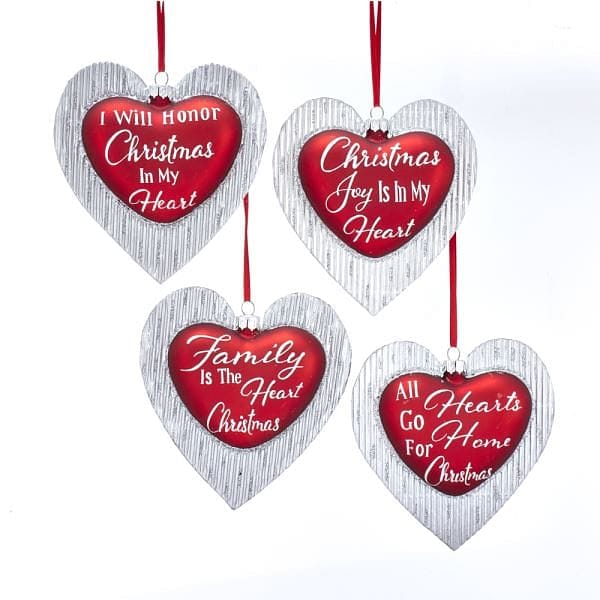 Glass Glitter Heart With Sayings Ornament -  Home - Shelburne Country Store