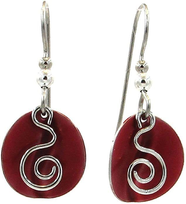 Coil on Red Round  Earrings - Shelburne Country Store