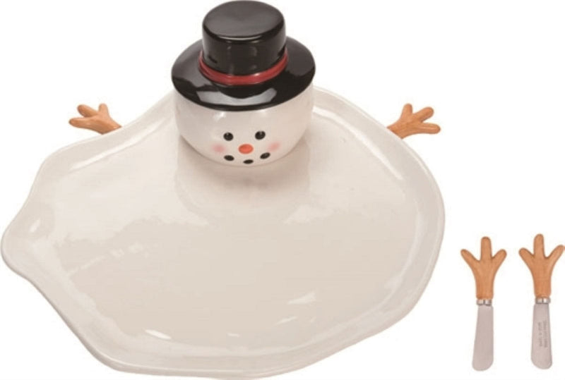 Melted Snowman Plate with Spreaders - Shelburne Country Store