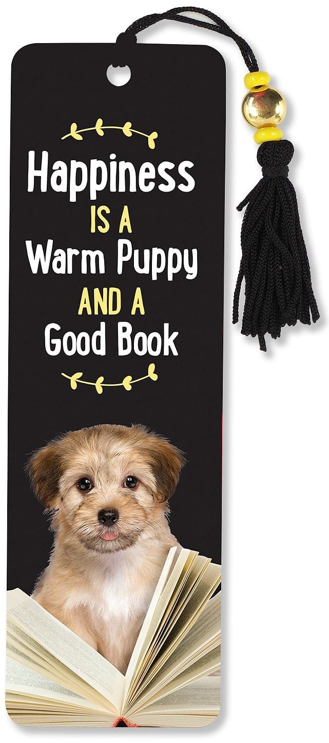 Happiness is a Warm Puppy and a Good Book  Bookmark - Shelburne Country Store