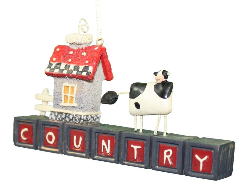 Country/Welcome Block Sign Ornament - Country - Shelburne Country Store