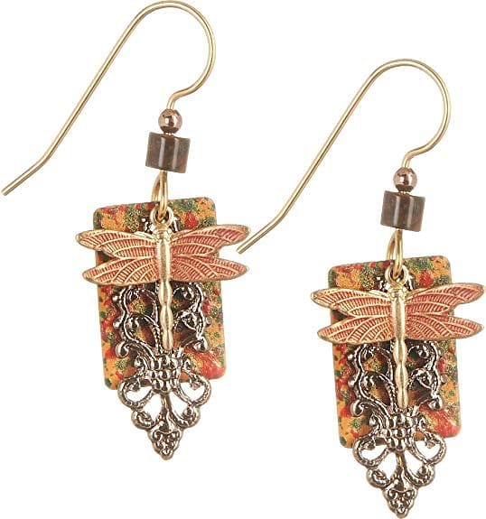 Dragonfly and Filagree Dangle Earrings - Shelburne Country Store