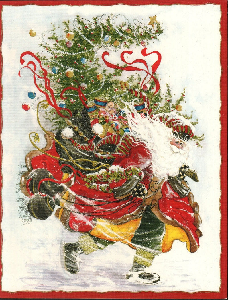 Santa In Storm Christmas Card - Shelburne Country Store