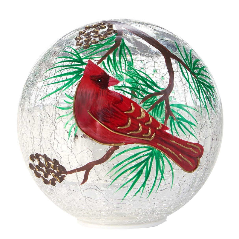 Lighted Glass Globe - Cardinal - Shelburne Country Store