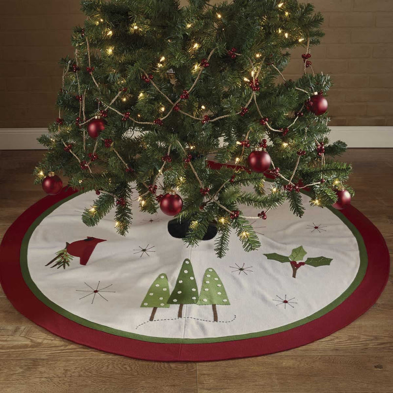 Christmas Greenery Felt Tree Skirt - Shelburne Country Store