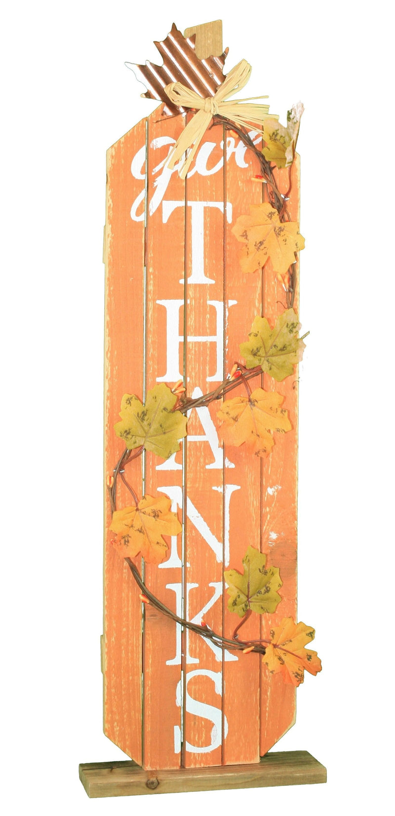 Wood Tabletop Give Thanks Pumpkin - Shelburne Country Store