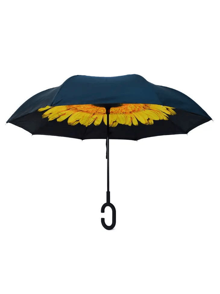 Yellow Flower Double Layer Inverted Umbrella - Shelburne Country Store