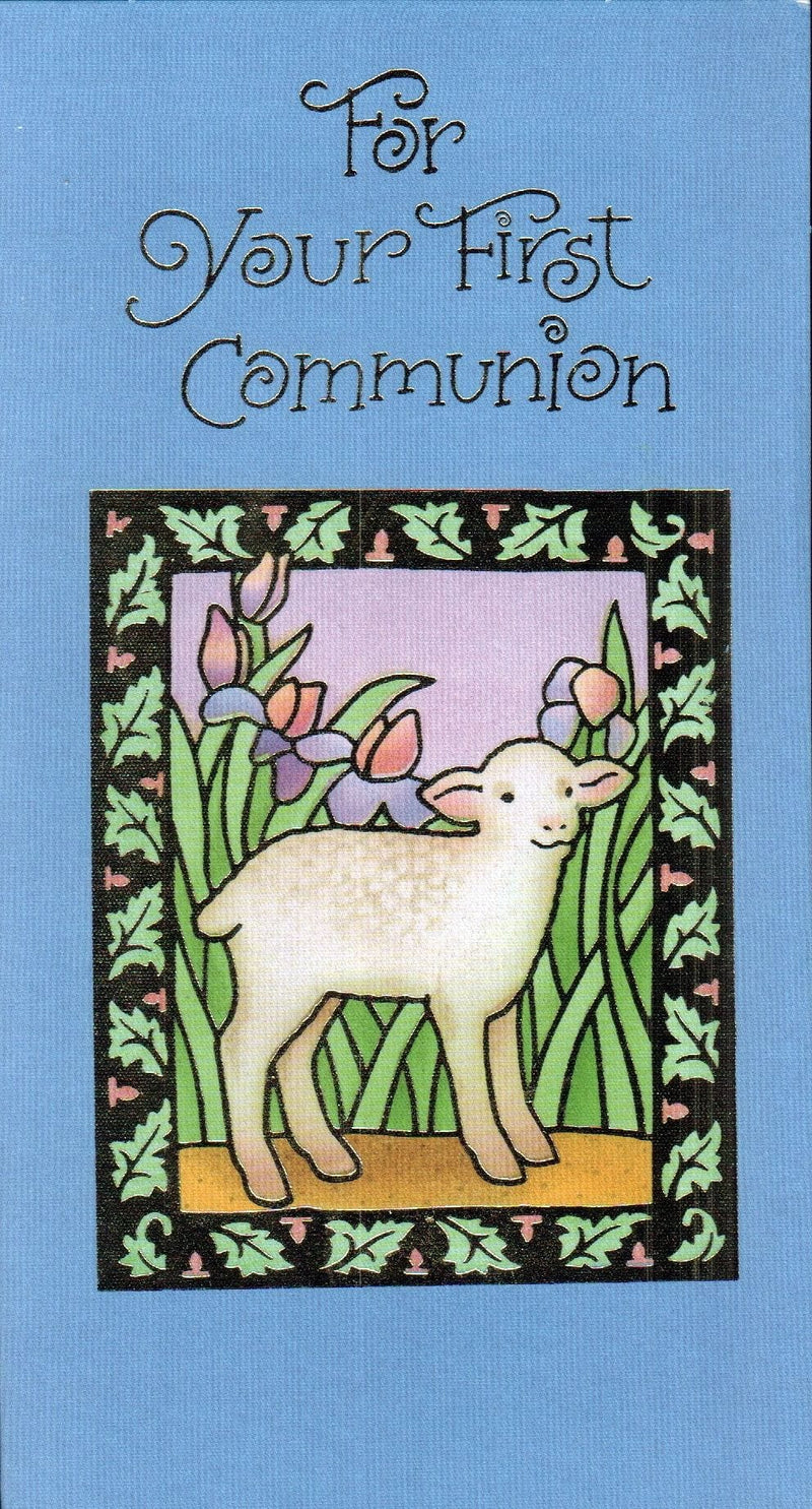 First Communion Stained Glass Lamb Image w/ Flap inside - Shelburne Country Store