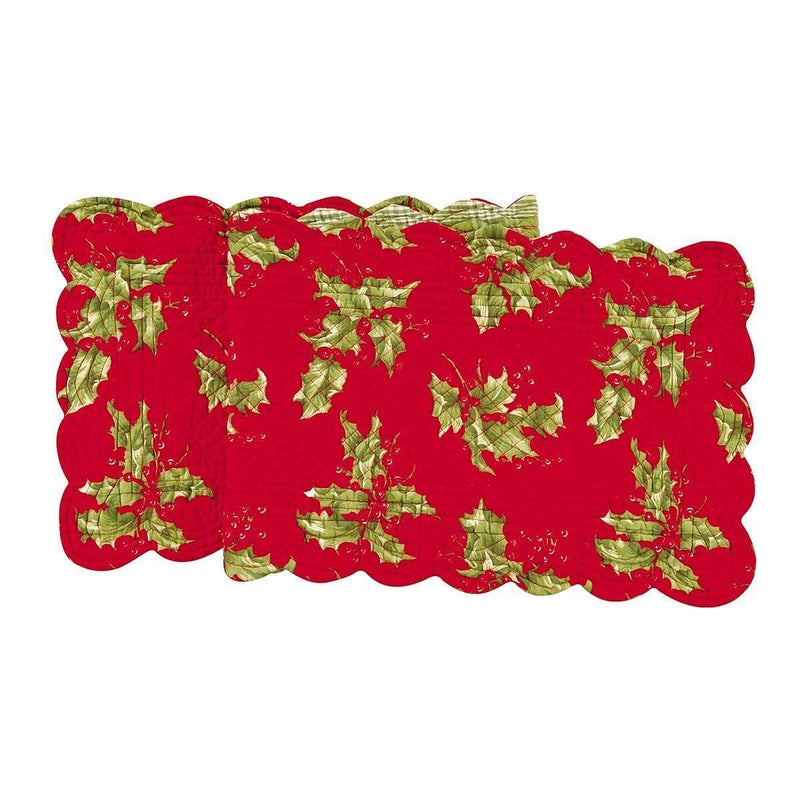 Holly Red Quilted Scalp Runner - 14x51 - Shelburne Country Store