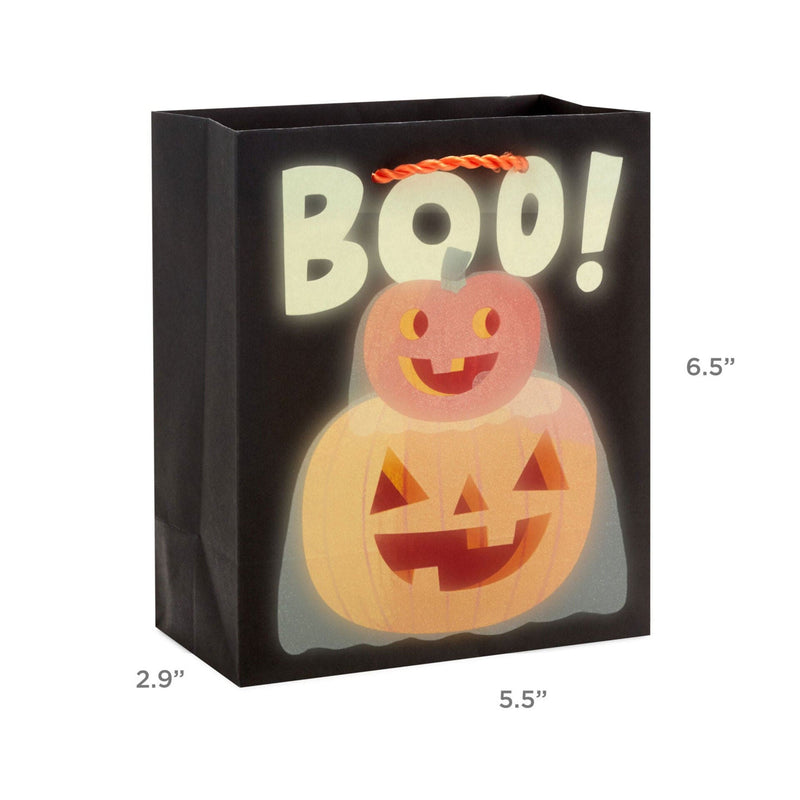 6.5" Glow-in-the-Dark Pumpkins Small Halloween Gift Bag - Shelburne Country Store
