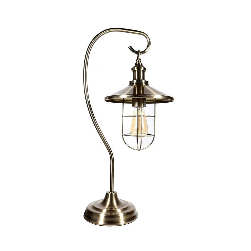 Antique Brass Look Cage Lamp - Shelburne Country Store