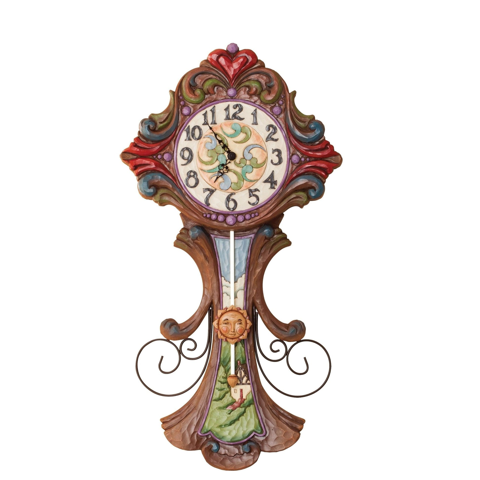 Jim Shore Heartwood Creek Grandfather Clock Masterpiece, Multi-Colour - Shelburne Country Store