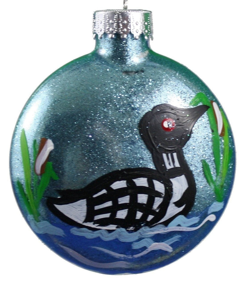 Hand Painted Glass Loon Ornament - Shelburne Country Store