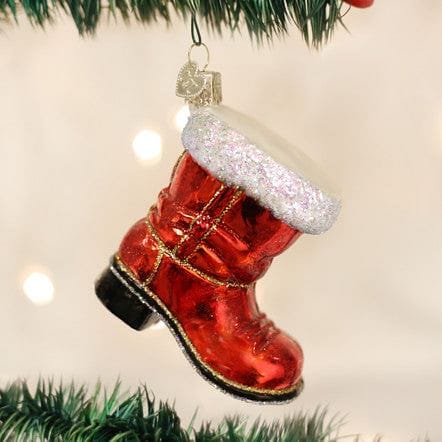 Santas Boot Glass Ornament - Shelburne Country Store