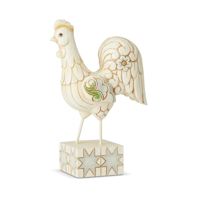 Jim Shore - White Farmhouse - Rooster - Shelburne Country Store