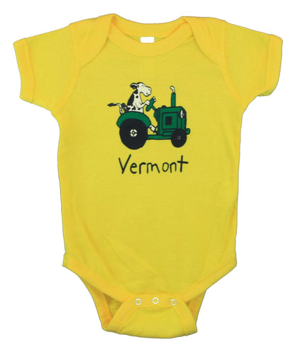 Vermont Cow On Tractor Romper - - Shelburne Country Store