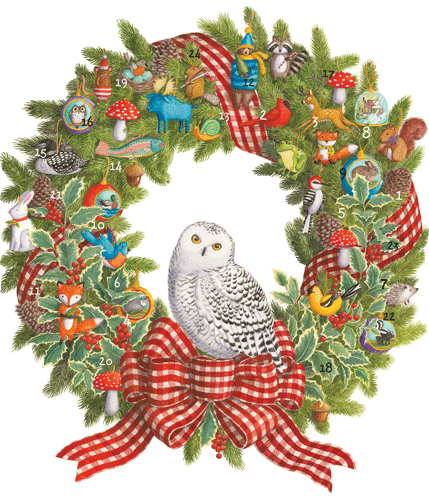 Snowy Owl Wreath - Christmas Advents - Shelburne Country Store