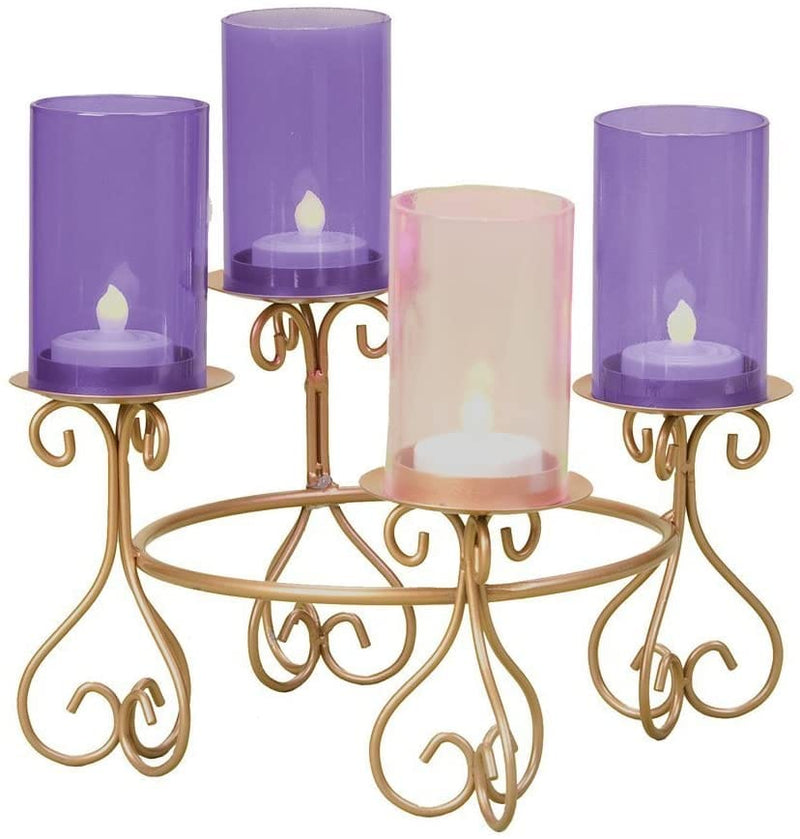 Advent Ring with Glass Flutes - 8.25 inch (candles not included) - Shelburne Country Store