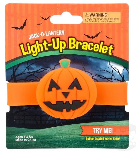 8.5" Light-Up Jack-O-Lantern Snap Bracelet - Shelburne Country Store