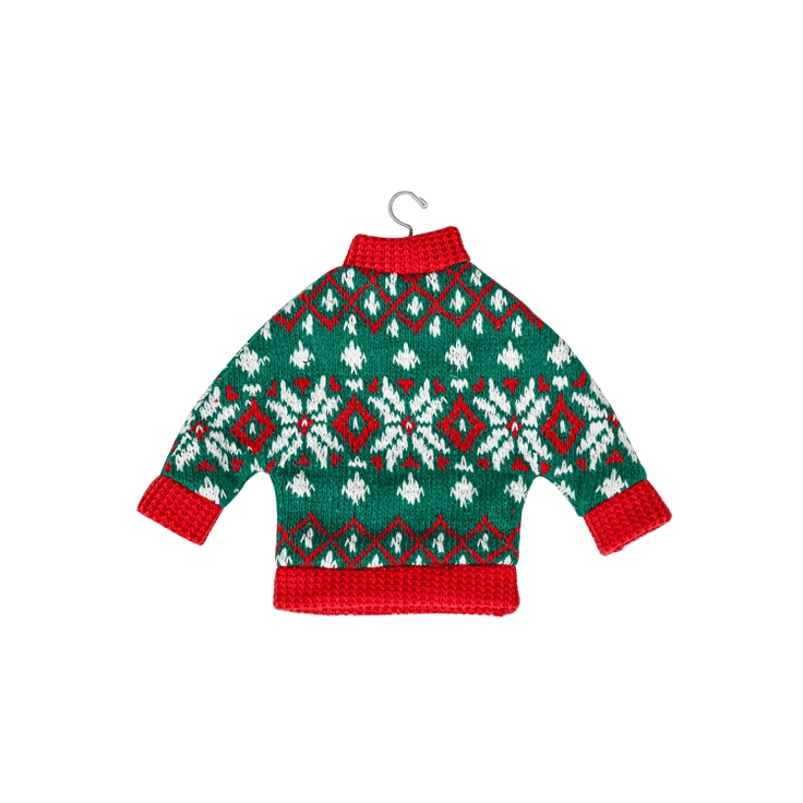 Fabric Holiday Sweater Ornament - Green - Shelburne Country Store