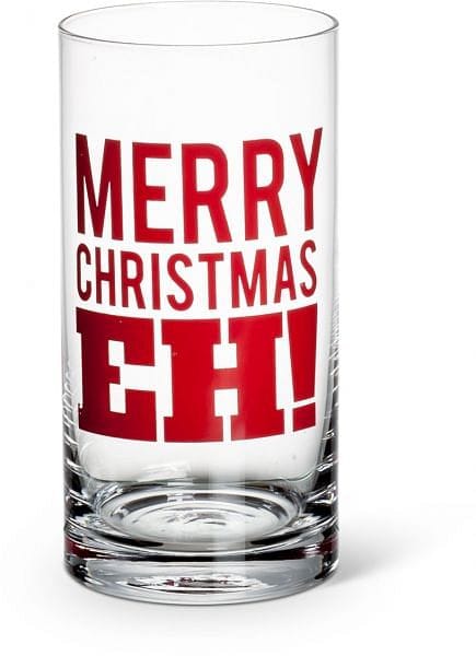 Mckenzie Merry Christmas, Eh! Glass Tumbler - Shelburne Country Store