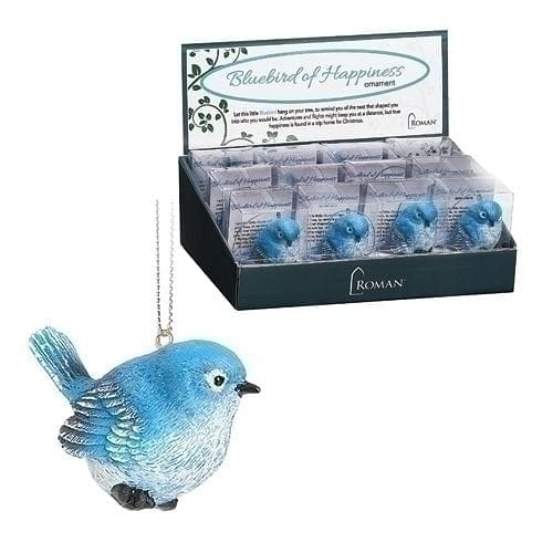 Bluebird of Happiness Ornament -  Head up - Shelburne Country Store
