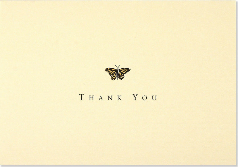 Boxed Thank You Cards: Gold Butterfly - Shelburne Country Store