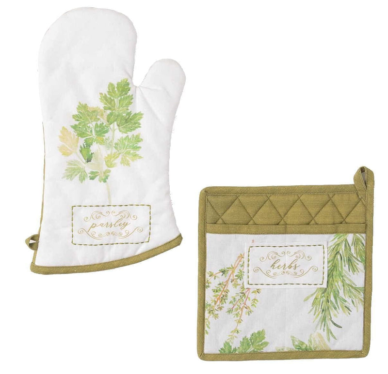 Garden Herb Potholder and Oven Mit Set - Shelburne Country Store