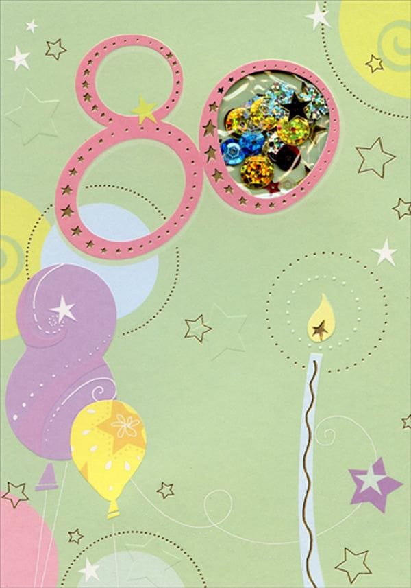 80th  Confetti Birthday Card - Shelburne Country Store