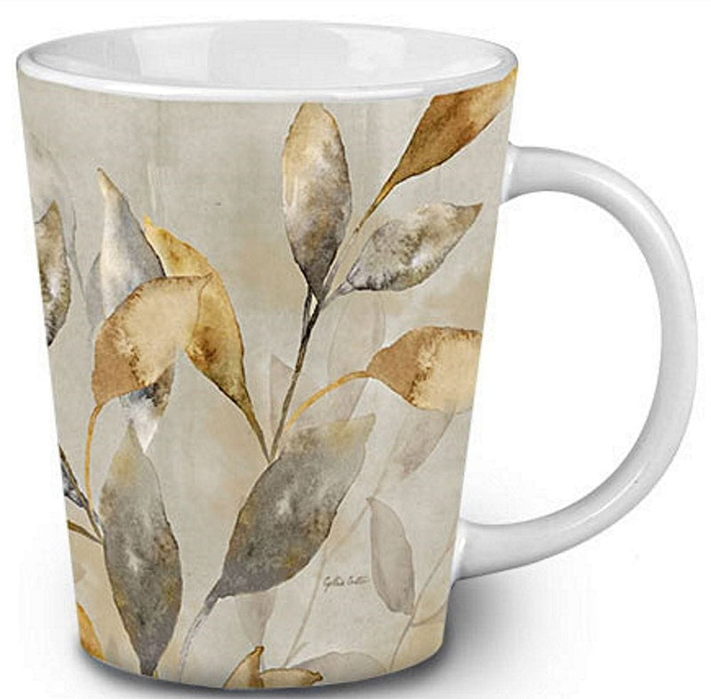 Cala Home 12 Ounce Ceramic Latte Mugs - Majestic Leaf - Shelburne Country Store