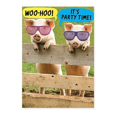 Two Pigs in Sunglasses Birthday Card - Shelburne Country Store