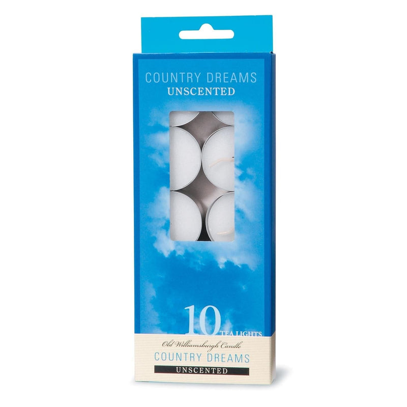 Tea Lights - Unscented - White - Silver Cup - 10 pieces - Shelburne Country Store