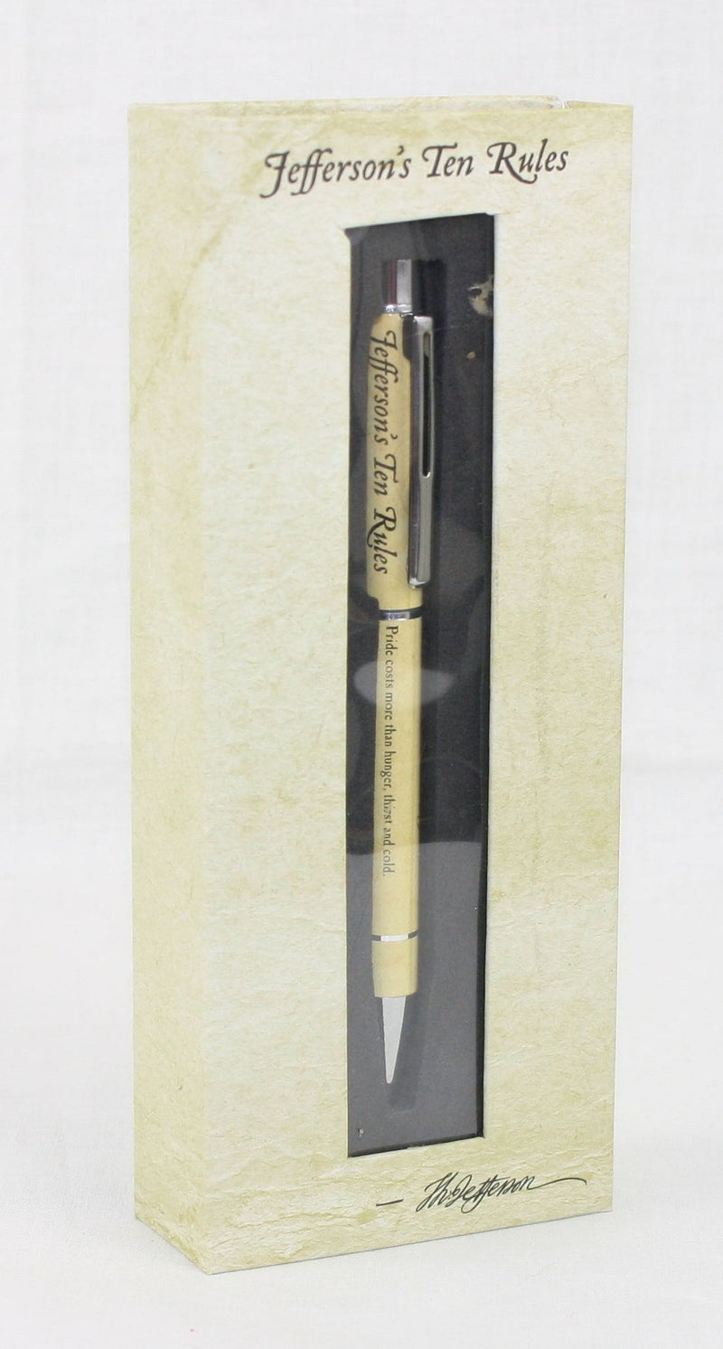 Jefferson's Ten Rules of Conduct Gift Pen - Shelburne Country Store