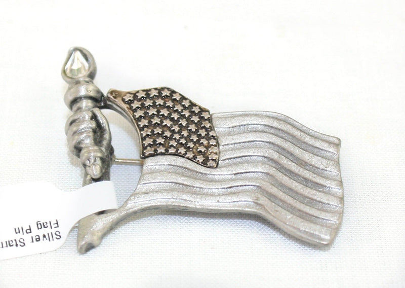 Silver Starred Metal Flag Pin - Shelburne Country Store