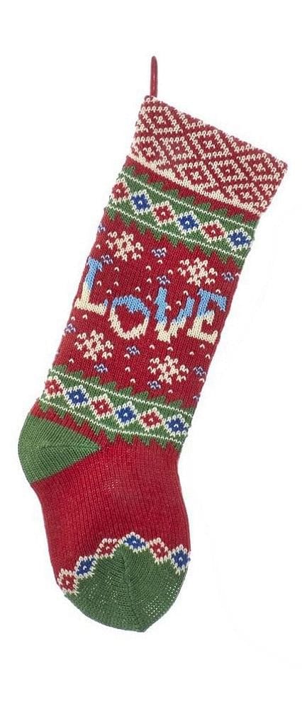 20 Inch Knit Snowflake Stocking - - Shelburne Country Store