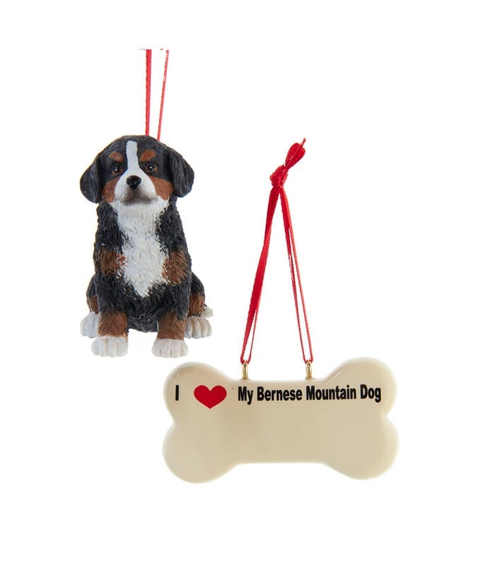 I love My Bernese Mountain Dog With Dog Bone Ornaments - Shelburne Country Store