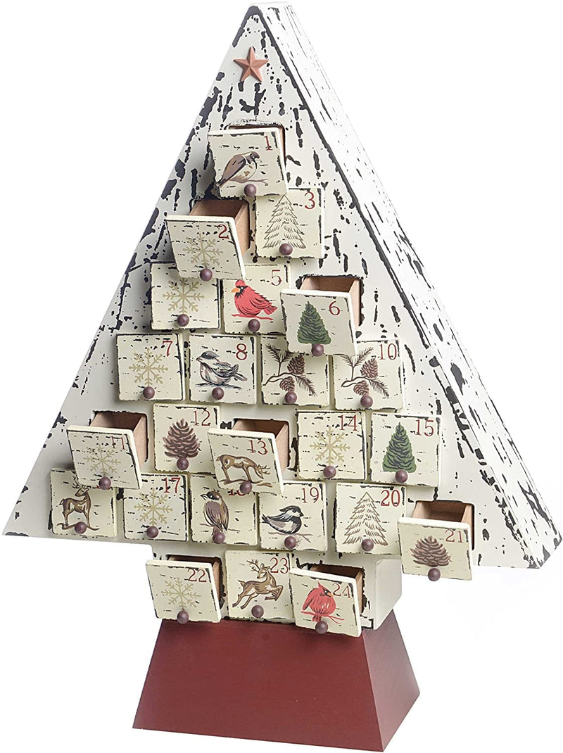 17 Inch Wood Advent Calendar with Drawers - Shelburne Country Store