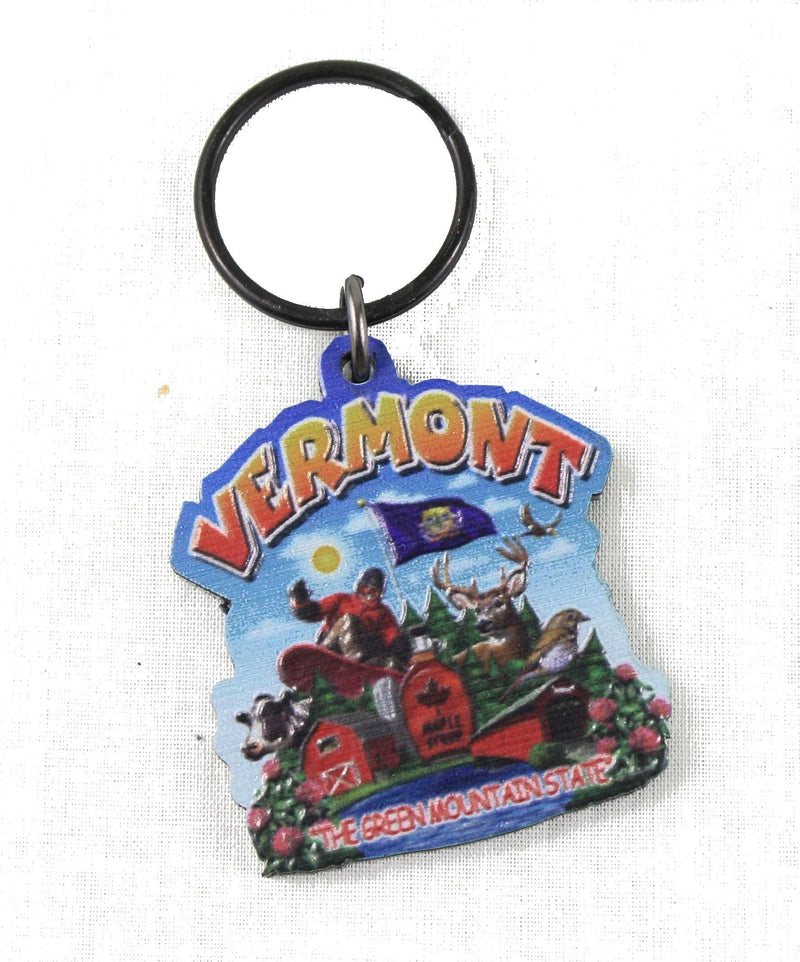 Vermont State Montage Keyring - Shelburne Country Store