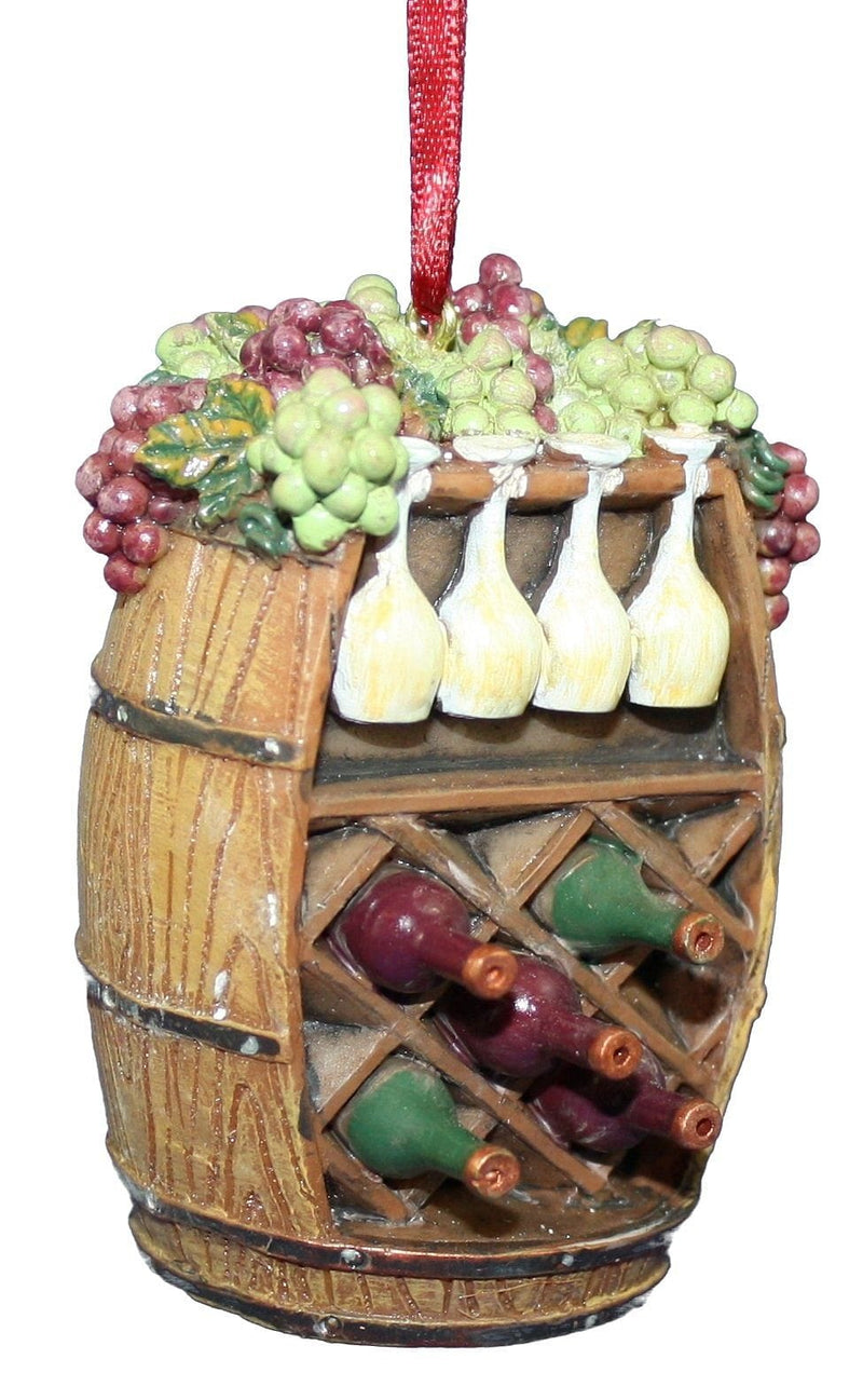 3 Inch Resin Wine Barrel Ornament - Vertical - Shelburne Country Store