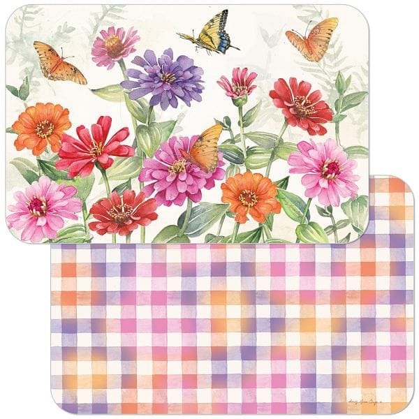Zinnias & Butterflies - Easycare Reversible Placemat - Shelburne Country Store