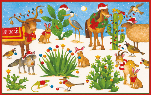 Christmas In The Desert - Christmas Card Box - 16 Cards (3.75'' x 4.75'') - Shelburne Country Store