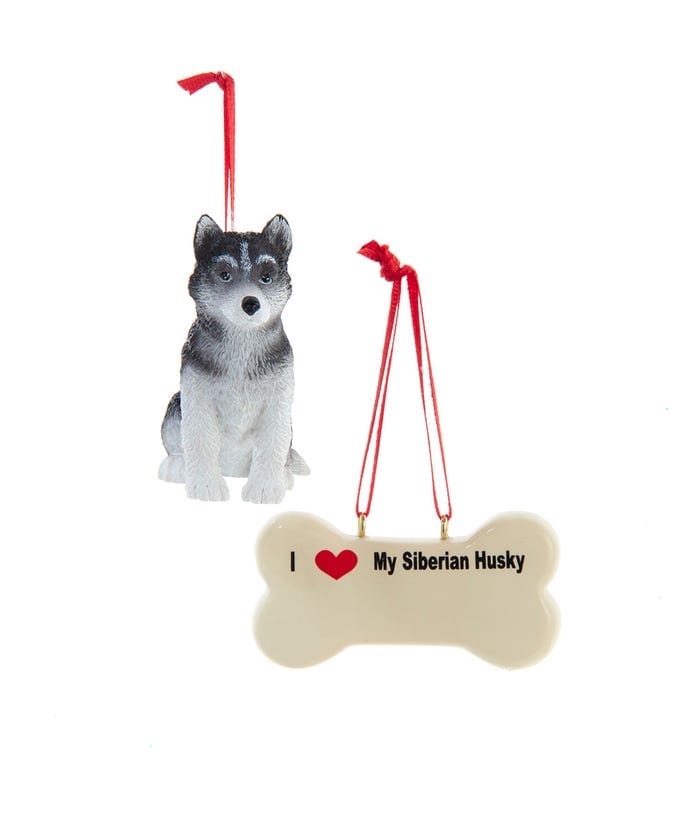 I love My Siberian Husky With Dog Bone Ornaments - Shelburne Country Store
