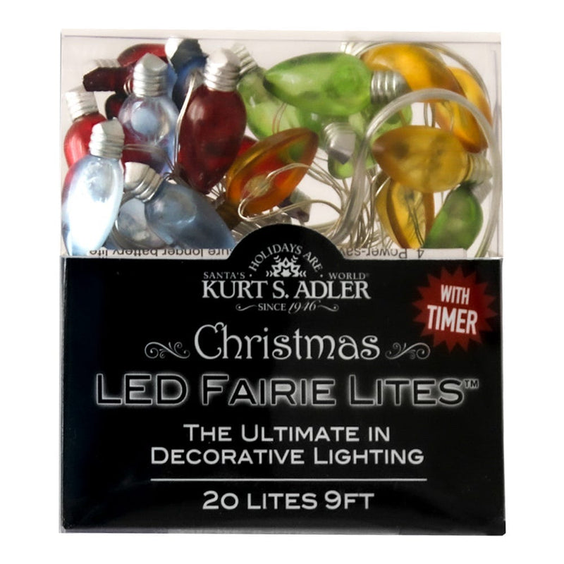 20 Light Battery-Operated C7 Bulb LED Fairy Lights - Multicolor - Shelburne Country Store