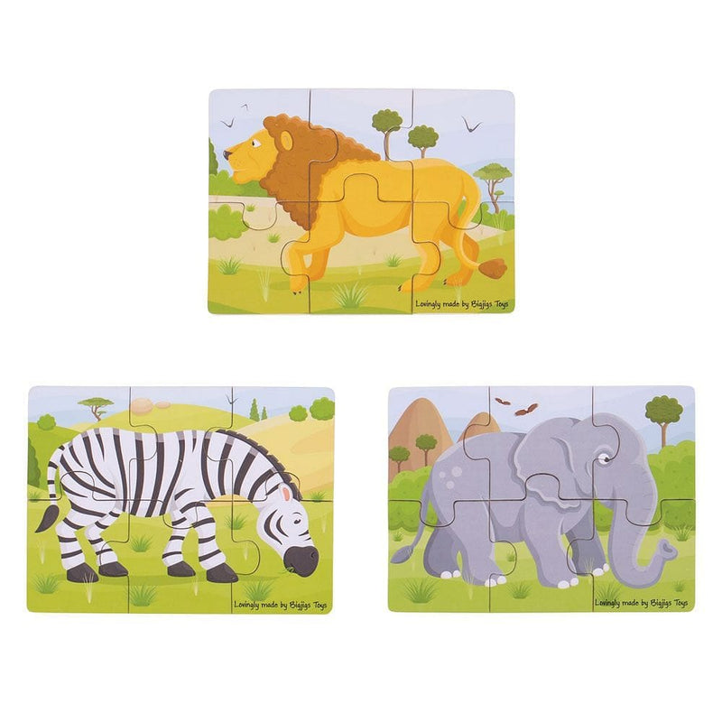 Safari 6 Piece Puzzle - contains 3 Puzzles - Shelburne Country Store