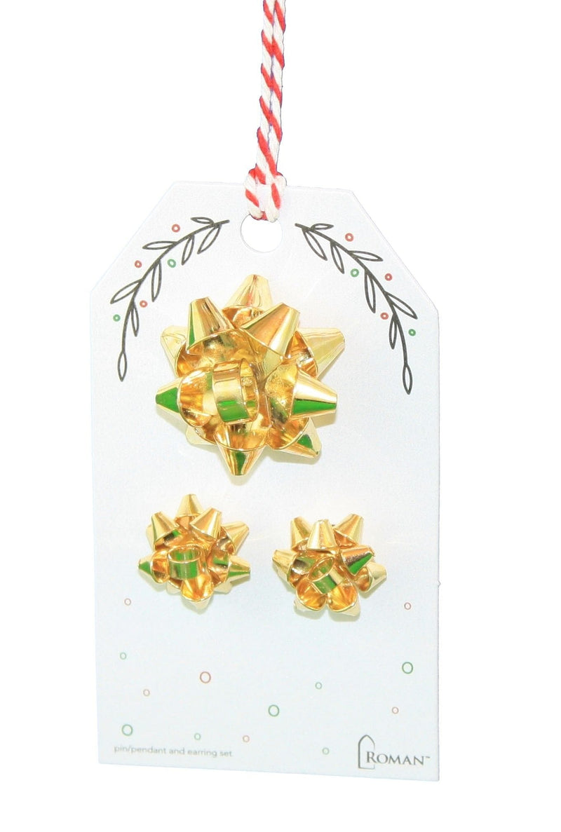 Holiday Bow Earring and Pendant Set - - Shelburne Country Store