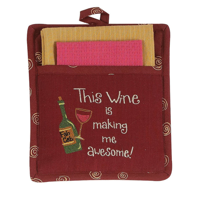 Awesome Wine Pot Holder Gift Set - Shelburne Country Store