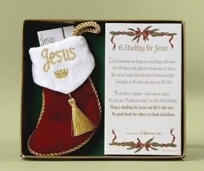 4.5 inch Stocking For Jesus Ornament - Shelburne Country Store