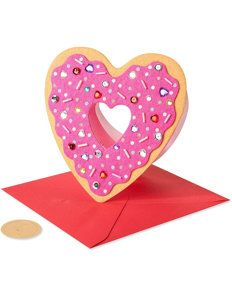 Papyrus Valentines Day Card Heart Shaped Sprinkled Donut - Shelburne Country Store