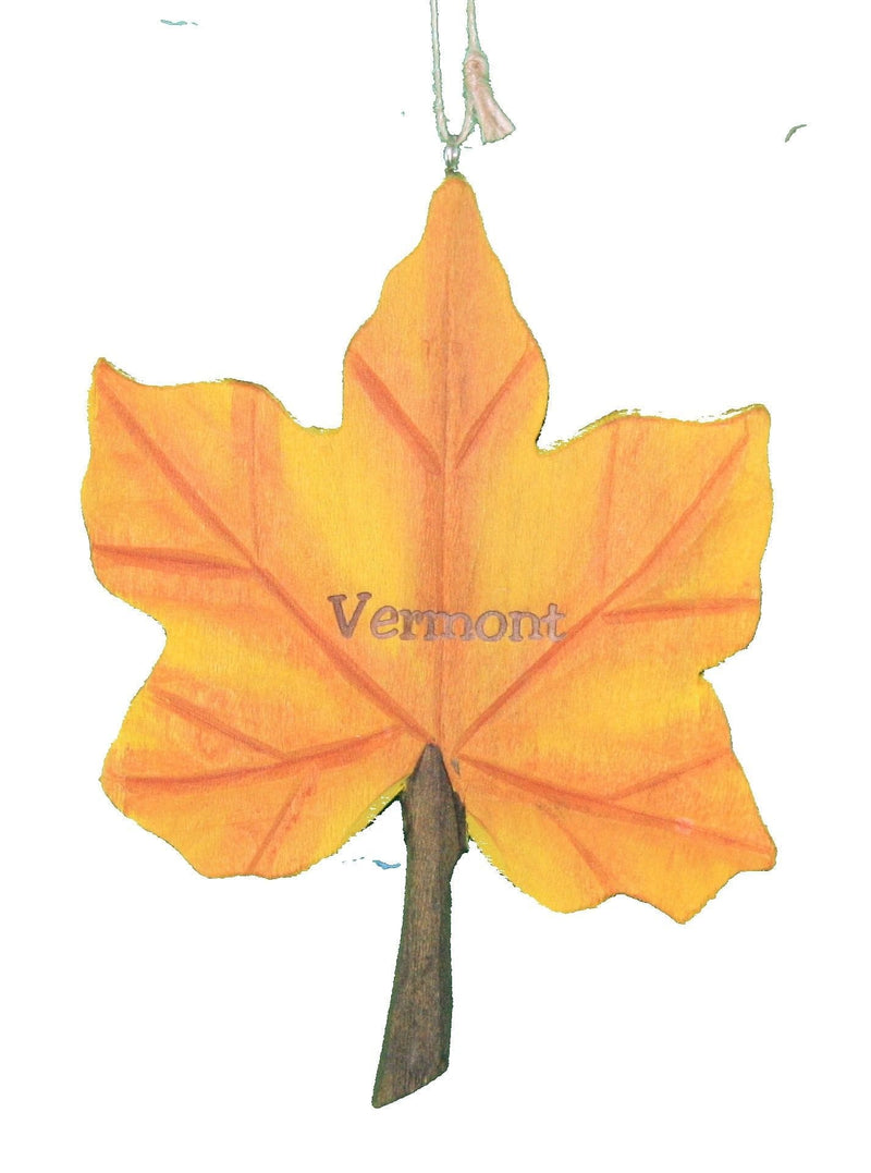 Vermont Maple Leaf Wooden Ornament - Shelburne Country Store