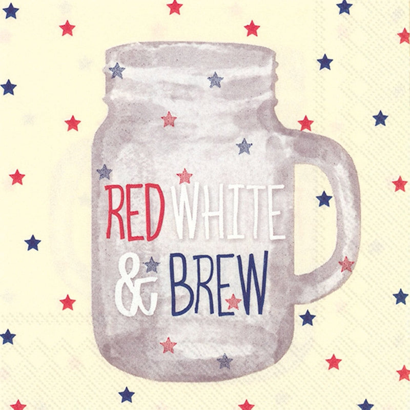 Red White and Brew Cocktail Napkin - Shelburne Country Store
